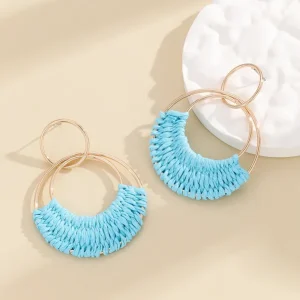 Boucle d'oreille tressé Bleu
