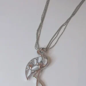 Sautoir argent flamant C3224 (Fantaisie)