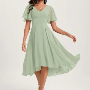 Robe Ceremonie Vert Sauge Femme