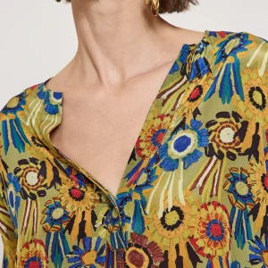 TOP EN CRÊPE COCARDE MULTICOLORE