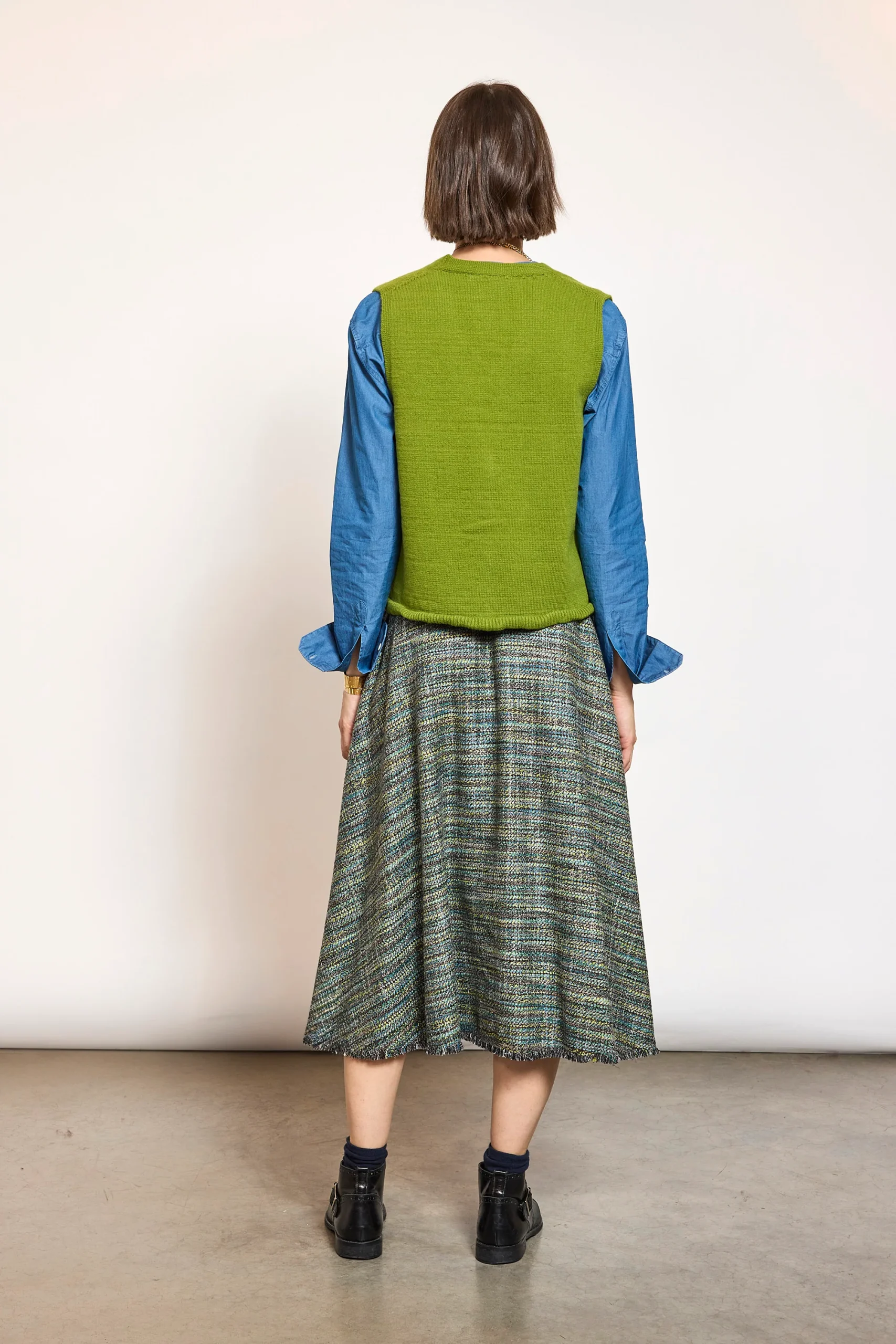 JUPE EN TWEED VERTE – Image 4