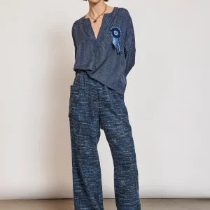 PANTALON EN TWEED NAVY