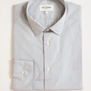 CHEMISE AJUSTÉE SPORT RAYURES BLEUES