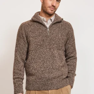 PULL CAMIONNEUR LAINE MARRON