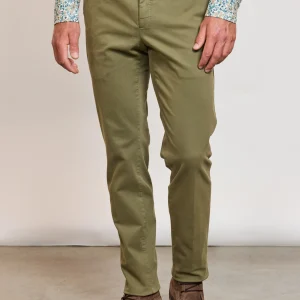 PANTALON SLIM GABARDINE OLIVE