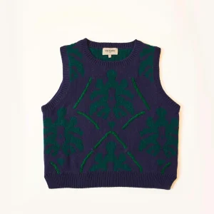 JACQUARD LAINE ET CACHEMIRE MARINE