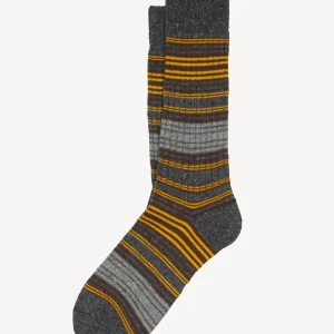CHAUSSETTES MULTI RAYURES ANTHRACITE