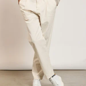 PANTALON DROIT PINCES ECRU