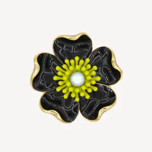 BROCHE FLEURS NOIRE