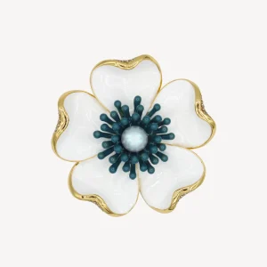 BROCHE FLEURS BLANCHE