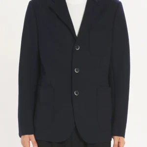 VESTE EN LAINE BOUILLIE MARINE