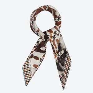 PETIT BANDANA EN SOIE CHOCOLAT