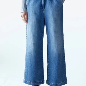 JEAN DROIT TAILLE ELASTIQUE BLEU