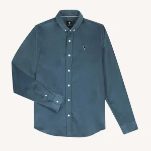 CHEMISE IVOY VELOURS BLEU