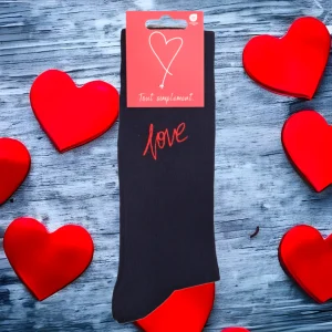 Chaussettes Dépareillées Love & Coeur - Marine Et Rouge