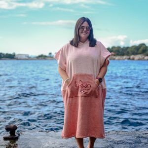 Poncho Adulte - Rose bicolore