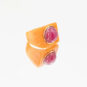BAGUE UNO ABRICOT QUARTZ ROSE