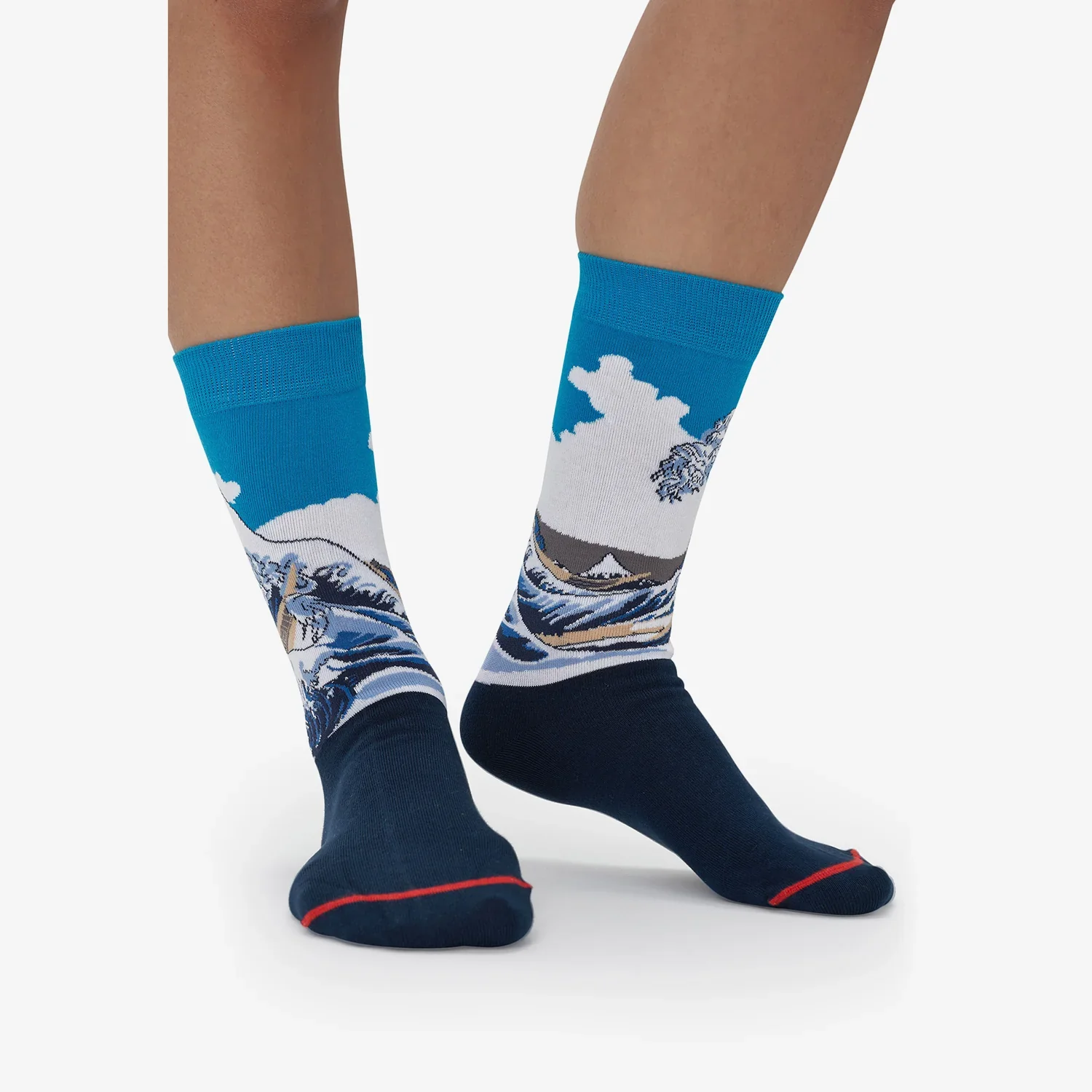 Katsushika Hokusai - Chaussettes La Grande Vague Au Large De Kanagawa (Bleu) – Image 3