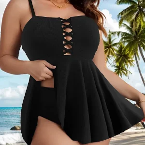 Robe Maillot de Bain Grande Taille Noire