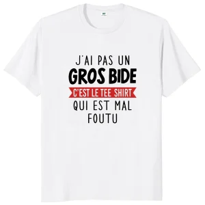 T-shirt beauf gros bide blanc