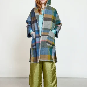 MANTEAU TARTAN MARINE