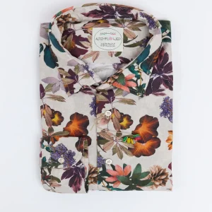 CHEMISE FLEURS BEIGE
