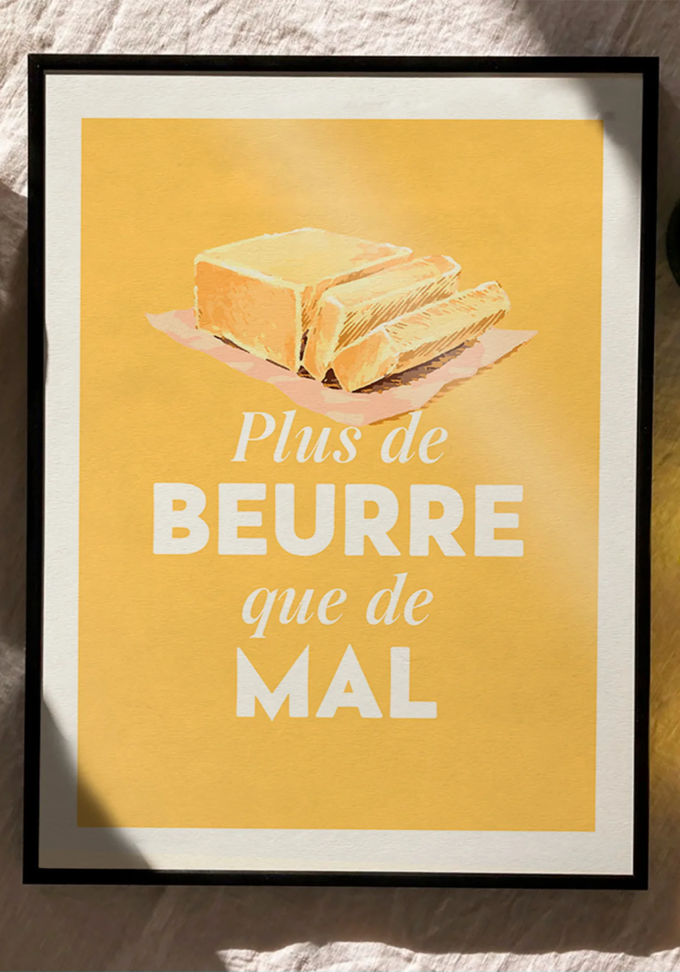 Affiche illustration et typographie "Plus de beurre que de mal" 21x30 cm – Image 2