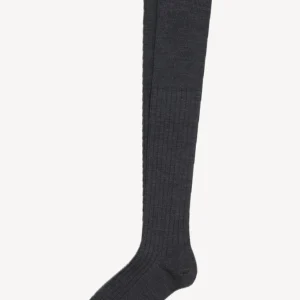 CHAUSSETTES HAUTES EN LAINE ANTHRACITE