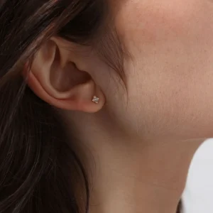 Boucle d'oreille puce en or jaune Nina One