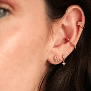 Boucle d'oreille puce en or jaune Susie