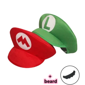 Casquette et moustache Mario et Luigi - livraison express