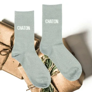 Chaussettes Message à paillettes - Chaussettes Chaton