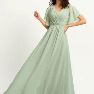Robe De Ceremonie Femme Vert Sauge