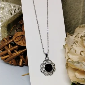 Collier Fleur argent (Fantaisie) C1024