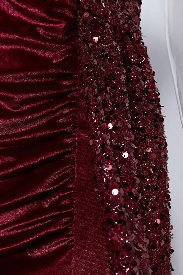 Robe Demoiselle D'Honneur Sirène Fendue Asymétrique À Paillettes - Ludovica – Image 9