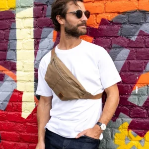 Sac banane en toile étanche pour homme Sling