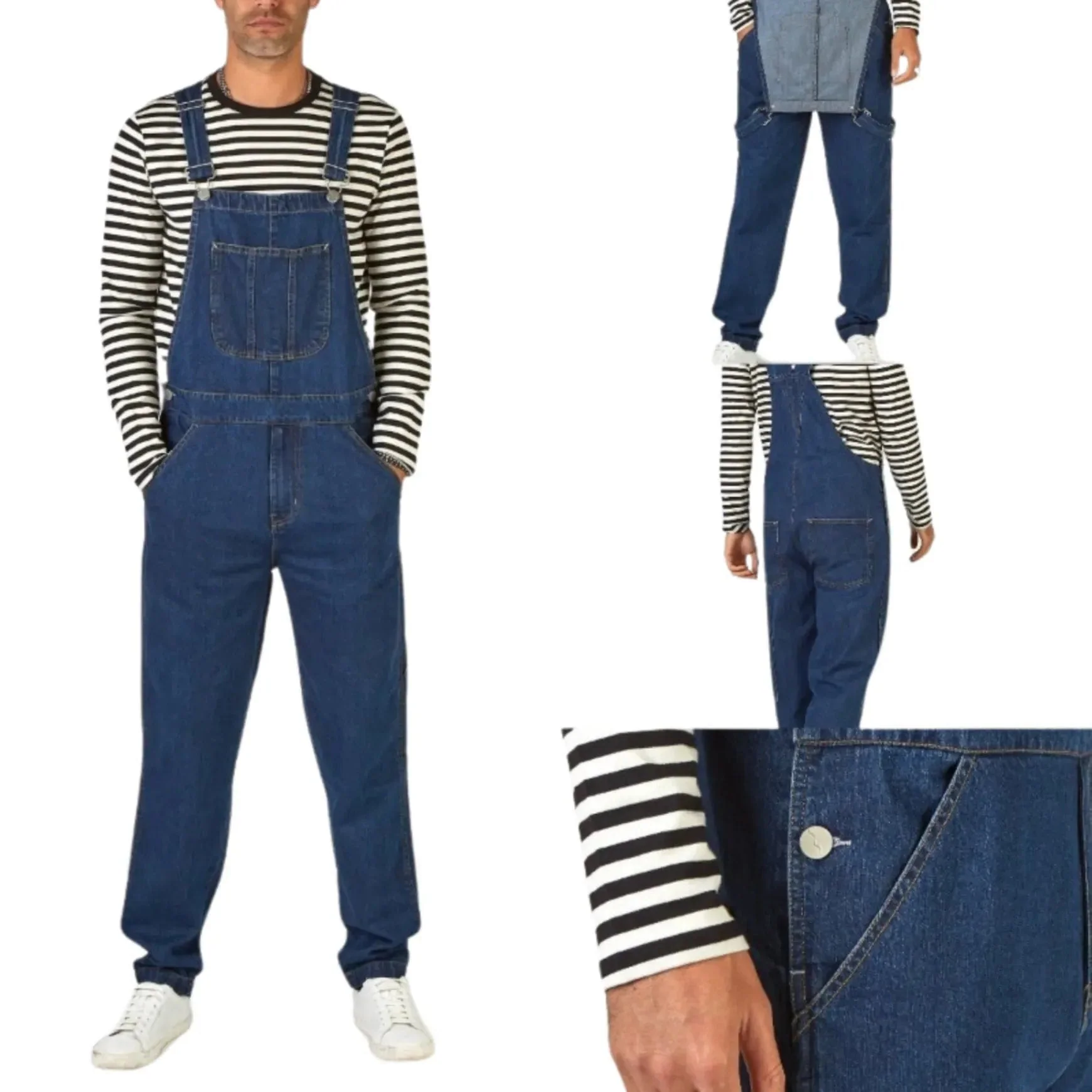 Salopette Pantalon en Jean Brut pour Homme – Image 2