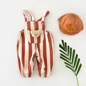 Salopette Bébé en Coton avec Poche Ours